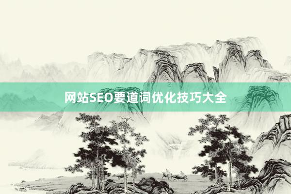 网站SEO要道词优化技巧大全